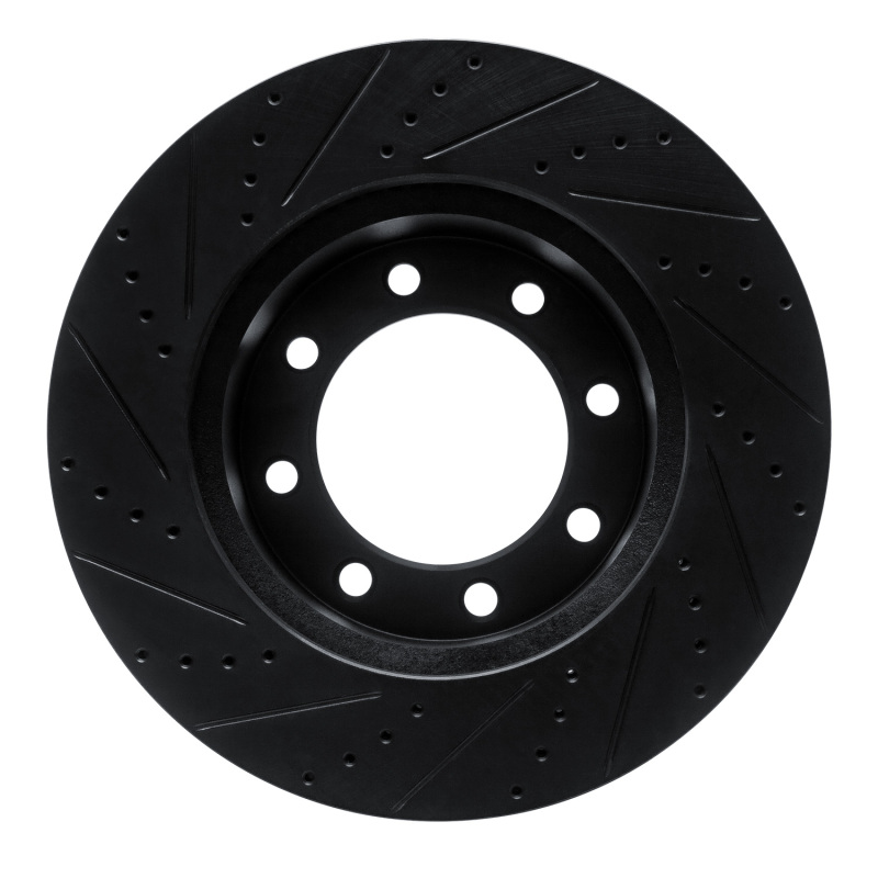 Ford F-250 Super Duty Brake Rotor (1) - Front Right - R1 Concepts - Drilled & Slotted - Black - `12-`25